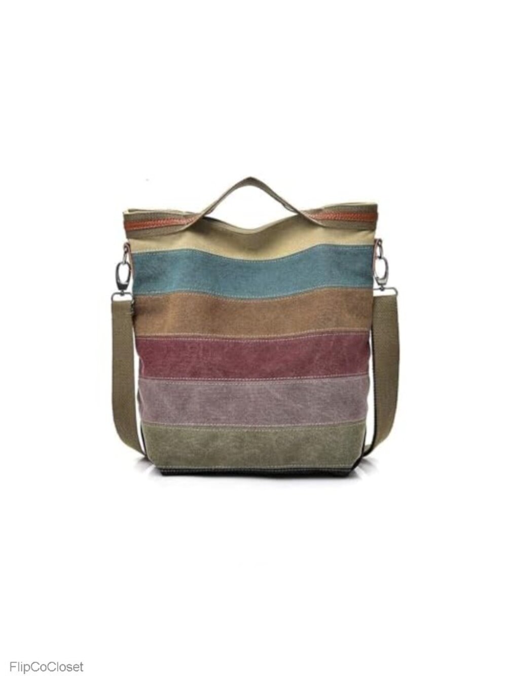 Canvas Hobo Crossbody Tote with Adjustable Strap